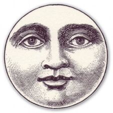 Moon Face Vintage Car Vinyl Sticker - SELECT SIZE