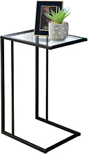 Tok Mark Traders Sofa Side Table End Table Coffee Table Tempered Glass Top Metal