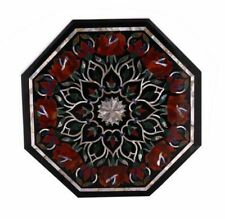 16 black Marble Dining Coffee corner Center Table Top inlay antique Mosaic d27"