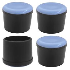 4x Tube Tip Round Cap Wrap Teflon Foot Chair Furniture Table Black