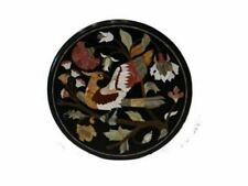 18'' Black Round Marble Dining Coffee Table Top Inlay Malachite Mosaic decor i2