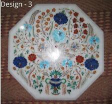 18'' white antique Marble table Top center flower inlay room decor l14