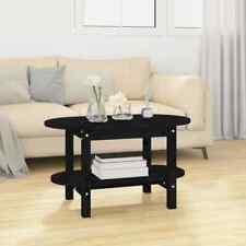 Coffee Table Black 80X45X45 Cm Solid Wood Pine