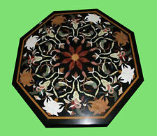 16 black Marble Dining Coffee corner Center Table Top inlay antique Mosaic d41"