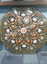 36 Marble Table Top Marquetry Inlay Floral Bedroom Decorative Furniture E348"