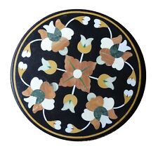 Size 18x18" Black Coffee Marble Table Top Marquetry Mosaic Home Decor Gifts Art"