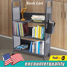 3-tier Library Book Cart Heavy Duty Rolling Storage Truck Rack w/ Swivel Wheels - Toronto - Canada