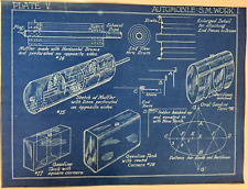 Muffler Automobile Work Automotive Design Student Blueprint Wall Art Decor