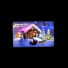 Walmart Log Cabin Santa Sleigh Foiled NEW COLLECTIBLE GIFT CARD $0 #6114