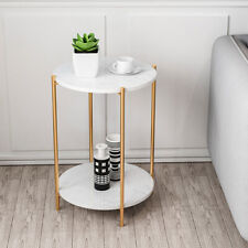 2 Tier Round Side End Accent Table Living Room Coffee Table Marble Gold Frame US - Toronto - Canada