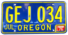 Vintage 1976 Oregon Auto License Plate Tag GEJ 034 Auto Wall Decor Collector