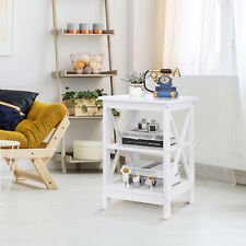 24 X-Design End Table Wood Frame Sofa Side Home Storage Shelf 3 Tiers, White - Toronto - Canada"