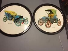 Vintage Automotive Decorative Plates 1904 Franklin And Cadillac