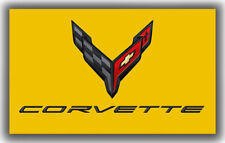 Chevrolet Corvette Automotive yellow Decor Flag 3x5ft90x150cm Garage Best banner