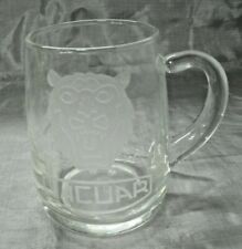 JACUAR Automotive Co. Etched Glass Logo 4 3/8 16oz Beer Mug Stein Coffee EC"