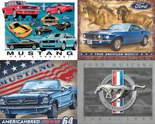 Ford Mustang 4 Sign Lot Metal Automotive Muscle Car Home Garage Wall Decor NEW
