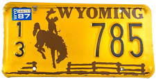 Wyoming 1987 License Plate Vintage Auto Converse Co Cave Decor Collector