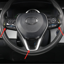 Carbon fiber internal Steering Wheel Trim 3pcs For Toyota RAV4 2019-2023