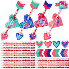 Valentines Day Gift Cards with Gift Cupid's Arrow Pencil Set for Kids