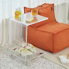 Modern C-shape With Wheels Acrylic Laptop Table C-Shaped End Table Snack Table