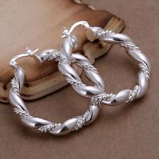 Fashion wedding 925 Silver Pretty cute women circle lady Earring jewelry E156