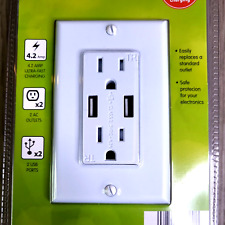 Easy Home Dual Wall Outlets with 2 USB Ports Smart Chip Technology Fast Charging - Elizabeth - US