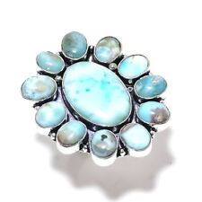 Republic Larimar Gemstone Handmade 925 Sterling Silver Jewelry Ring Size 9 q164