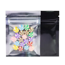 100x Small Clear & Black Mylar Zip Lock Bags 2.5x3.5in (Free 2-Day Shipping)
