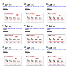 100x M2 M2.5 M3 M4 M5 M6 M8 M10 M12 Grub Screw Allen Socket Set Screw Cup Point - CN