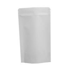 100pc Thick Laminated White Kraft Stand Up Zip Lock Bags 12x20cm 4.75x7.75in