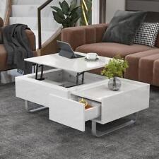 Harper+Bright Designs Coffee Table High-gloss Surface MDF Lift Top Storage White - US