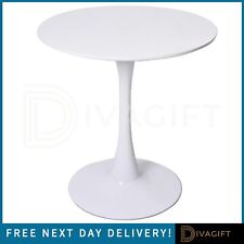 WHITE ROUND PEDESTAL DINING TABLE LEGS KITCHEN LIVING ROOM COFFEE TABLE 80CM NEW