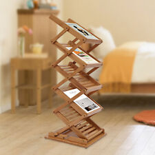 Heavy-Duty Bamboo Magazine Rack 5 Layer Foldable File Shelf Pop-up Book Stand US - Toronto - Canada