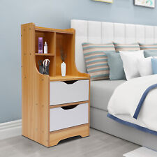 Bedroom End Side Bedside Table Nightstand Organizer with 2 Drawers Storage Wood - Mumbai - India