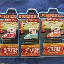 3 TARGET Gift Cards - Bullseye Hex Bug Bumper Cars 1 2 3 Red Blue Orange & Bonus