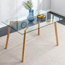 Glass dining table modern minimalist rectangle, 4-6, 0.31 , 51" W x 31"D x 30" - Mumbai - India"