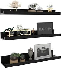 Giftgarden 36 Inch Black Floating Shelves for Wall, Picture Ledge Large Photo Sh - LK