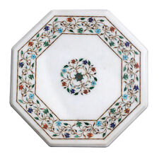 18 Marble Table Top Handmade floral Semi precious stones Pietra dura"