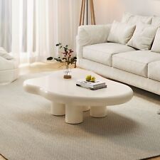 Guyii White Coffee Table Cloud Center Table With 4 Legs For Living Room Table - Grand Prairie - US