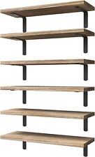 6 Pack Wood Floating Shelves Wall Decor Space Saving Office Bathroom Living Room - Toronto - Canada