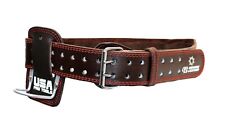 HeavyDuty Padded Work Belt Constructed 2 Layer Premium Leather With HammerHolder