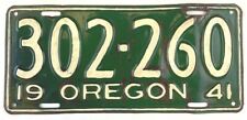 Vintage 1941 Oregon Auto License Plate Tag Repaint Auto Wall Decor Collector