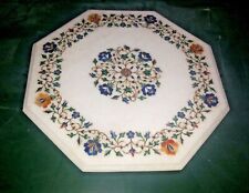 2' white Marble Table Top coffee center Antique Malachite Inlay home decor j76