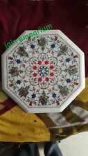 18'' White Marble Table Top malachite dining Coffee Center Inlay Lapis yy16