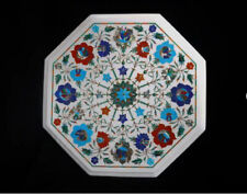 12 Marble Coffee Center side Table Top Inlay Malachite antique Lapis Mosaic l2"