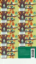 10 2021 STARBUCKS GIFT CARDS ~FALL OWL BIRDS TREE~ NO VALUE PIN NUMBER COVERED