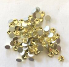 100 pc SWAROVSKI CRYSTAL RHINESTONES JONQUIL YELLOW 12ss Flatback, 2058 Round