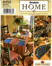 Simplicity 8350 Table Accessories Sewing Pattern Uncut Tablecloth Runner