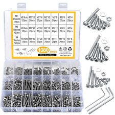 1080Pcs Screws Bolts and Nuts and Washers Assortment Set, Metric M4 M3 M2 - Denver - US