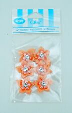 3D Orange Flower Accessories Stickers Crafts Design Decor DIY Fabric Stick Style